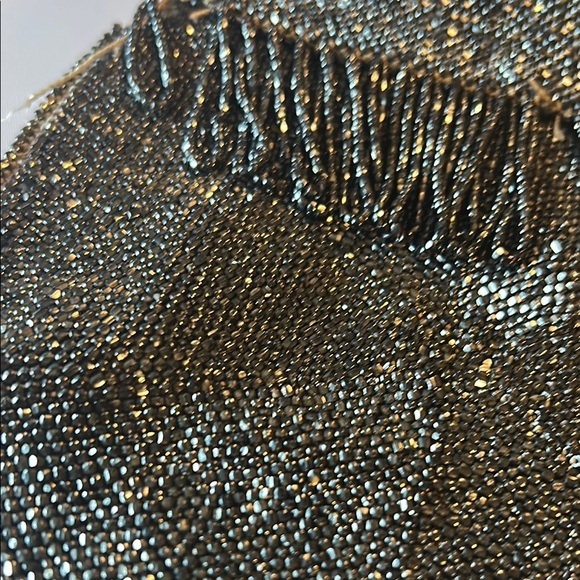 Antique Art Deco Black Hexagonal Clutch with Sparkly Finish - Picture 3 of 12